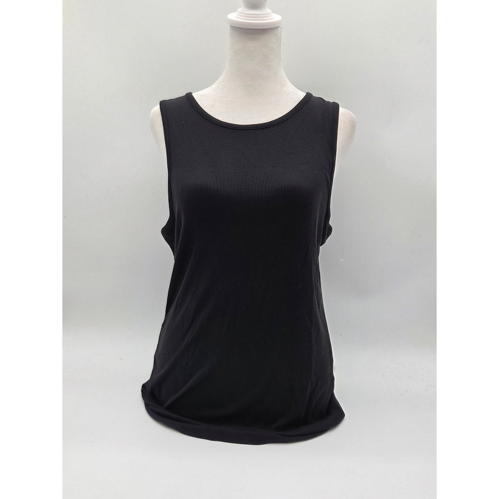 41 Hawthorn XL Black Ribbed Modal Stretch Sleeveless Tank Top 101-333